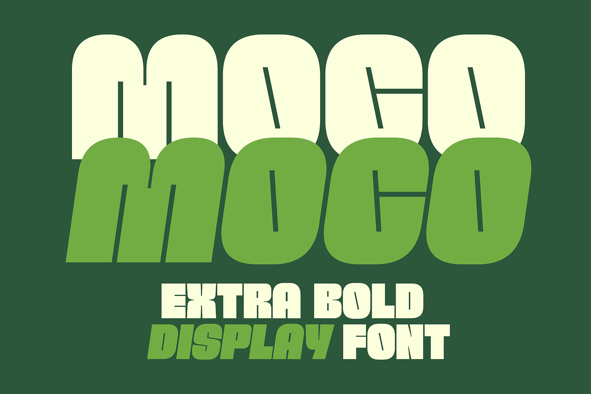 Moco - Extra Bold Display Font, a Sans Serif Font by Glyphminds Studios (Photo 1 of 5)