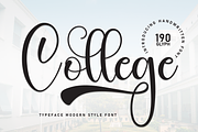 College | Script Font, a Handwritten Font by Scratchones (Thumbnail 1 of 9)