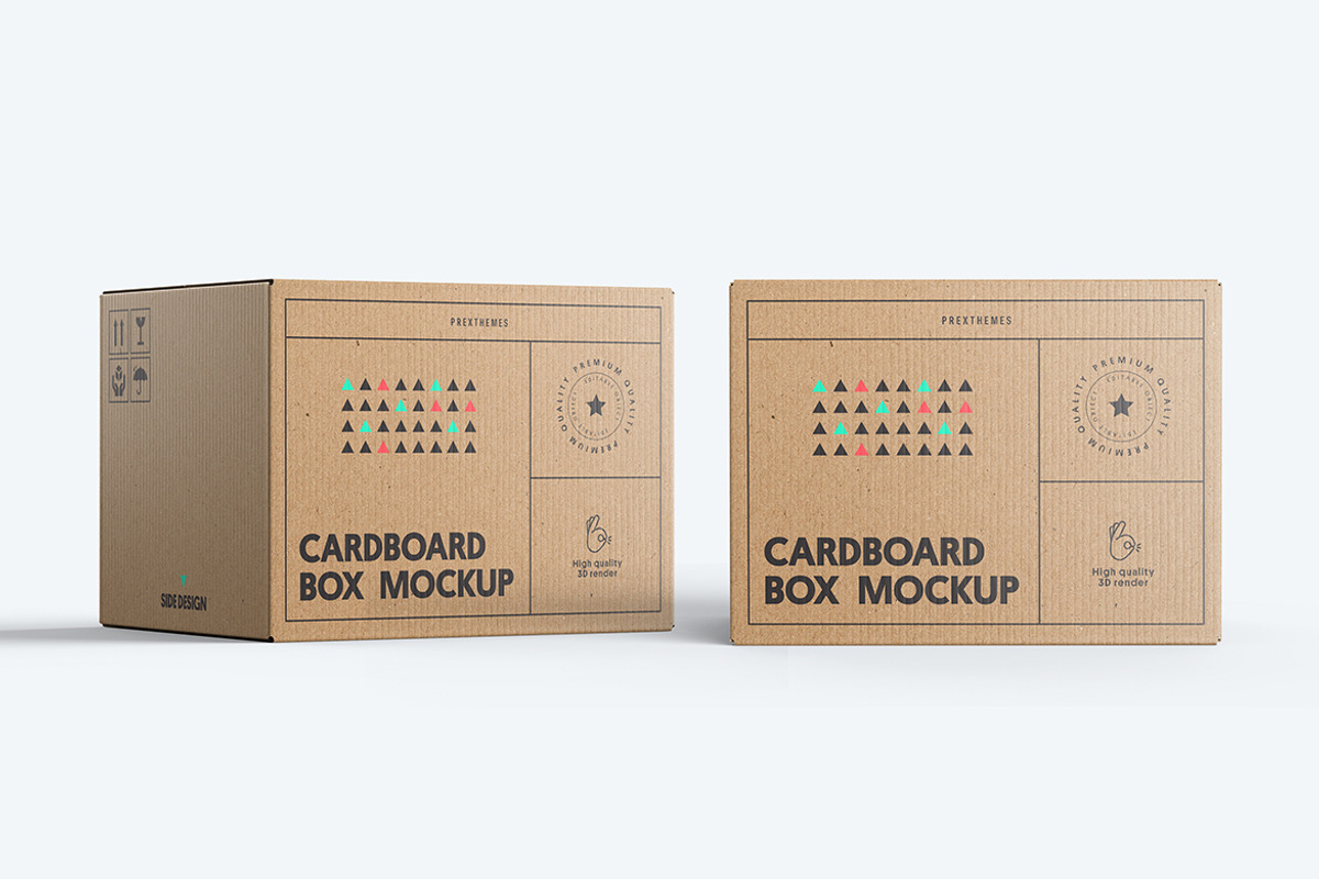 Cardboard Box Mockup, a Packaging Mockup by PrexTheme