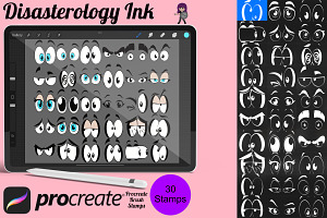 Cartoon Eyes Set 1 Procreate Brush, a Brush Add-On by Disasterology Ink