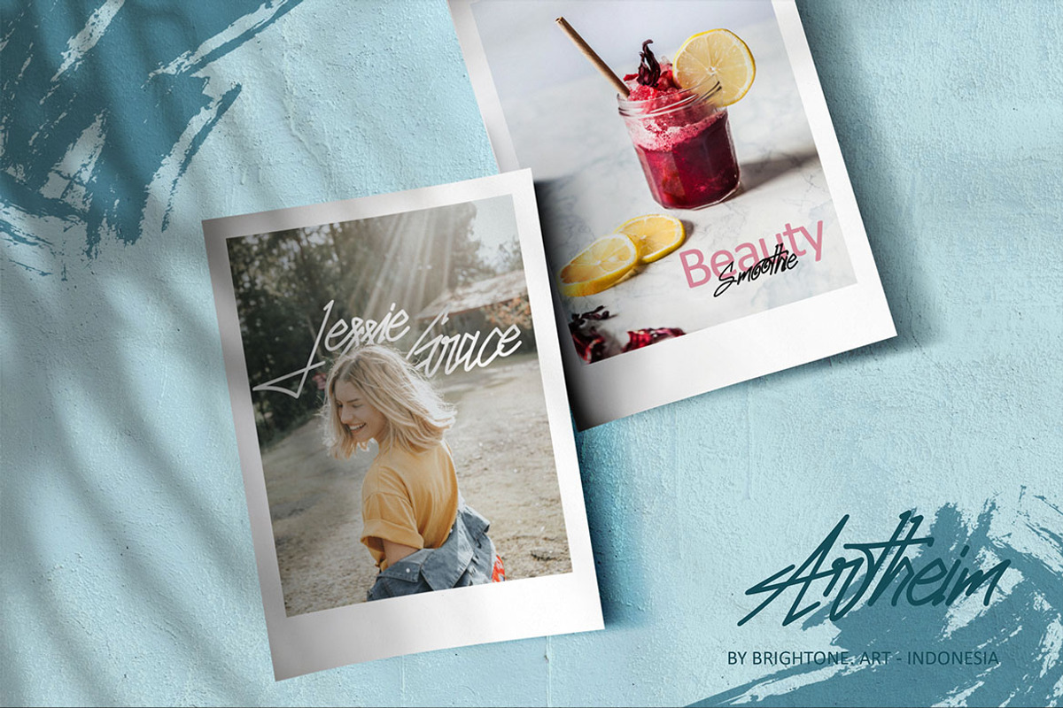 Artheim - Stylish Handwritten Font, a Script Font by Brightone (Photo 8 of 9)