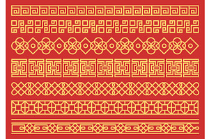 Chinese borders. Gold decorative, an Illustration by Vectorbuum