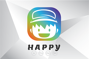 Happy Kid with Hat Logo Template, a Branding & Logo Template by Heavtryq Design