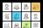 Book Reading Doodle Icons, an Outline Icon by Brickclay (Thumbnail 8 of 9)
