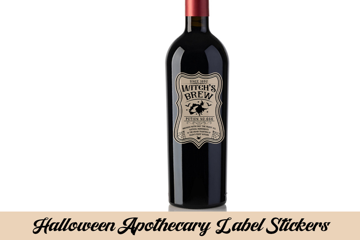 Halloween Apothecary Label Stickers, a Texture Graphic by Etcify (Photo 3 of 3)