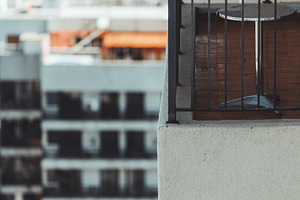 City balcony with soft focus, an Architecture Photo by SkyNext