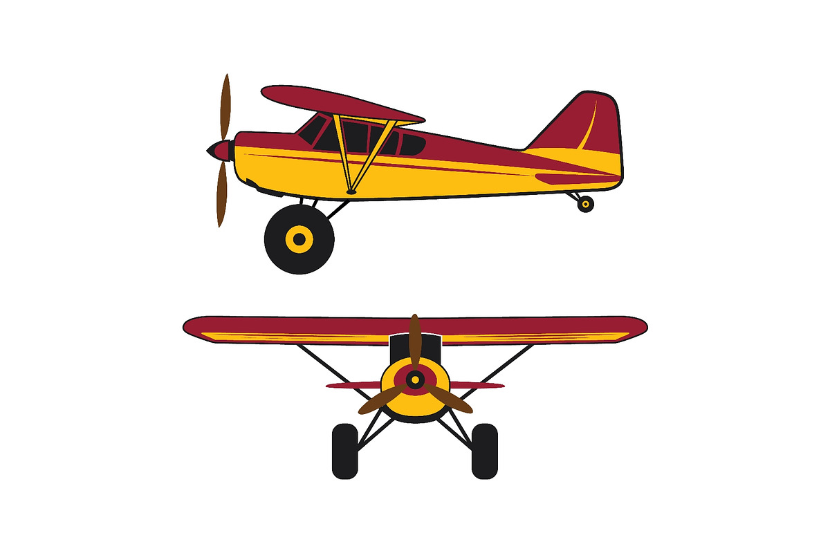 Two colorful STOL bush airplanes, a Transportation Illustration by LogosDen (Photo 1 of 3)