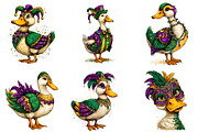 Mardi Gras Goose Clipart Bundle, an Illustration by Dream Creation (Thumbnail 4 of 6)