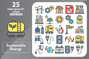 25 Sustainable Line Filled Icons, an Icon by Pexelpy