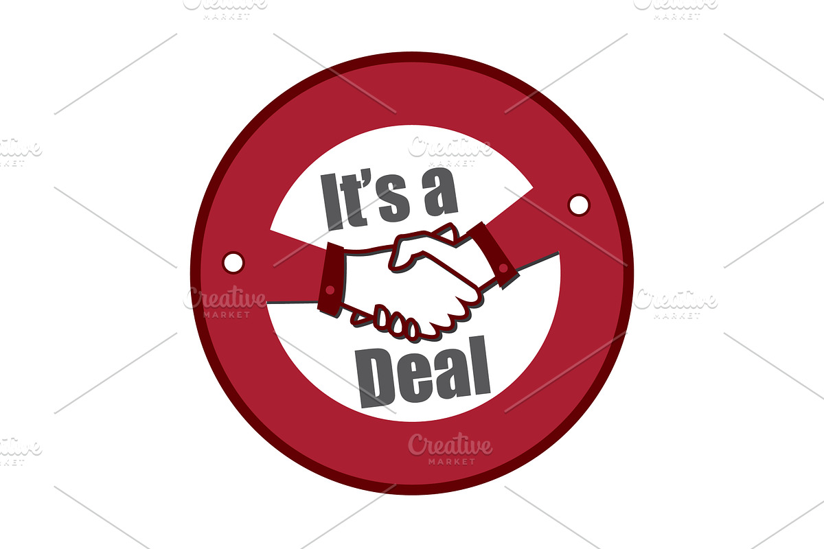 Circular handshake trust deal logo, a Person Illustration by LogosDen
