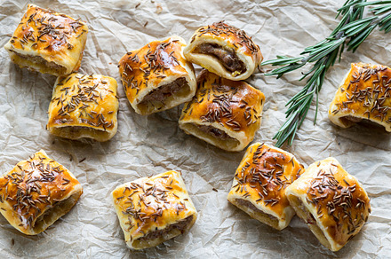 Homemade sausage rolls featuring appetizer, baked, and bakery, a Food & Drink Photo by Alexander Prokopenko