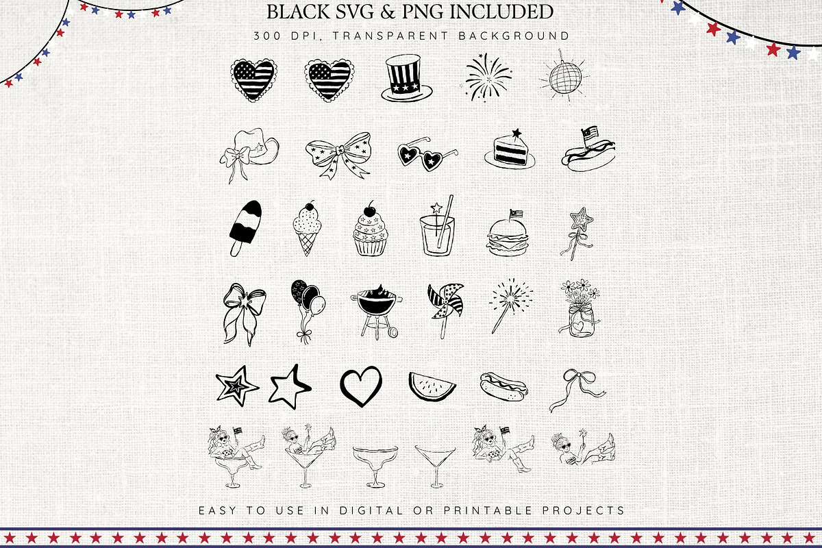 Fourth of July Clipart Bundle, a Seasonal Illustration by Fins and Fiction (Photo 3 of 9)