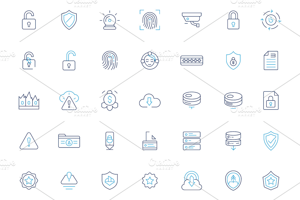 Security and Privacy Line Icons, an Outline Icon by Ghagra (Photo 2 of 3)