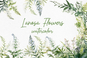 Greenery Watercolor Clipart Greenery