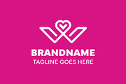 Letter W Love Monoline Simple Logo, a Branding & Logo Template by Pray Art Design Studio (Thumbnail 2 of 2)