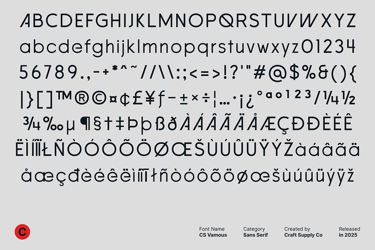 CS Vamous – Modern Sans Serif, a Sans Serif Font by Craft Supply Co. (Photo 8 of 8)