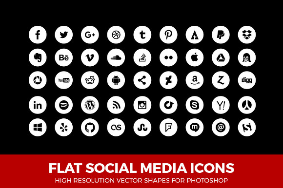 Simple Social Media Icons Circle W