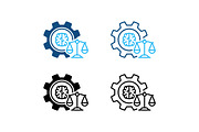 Gear and scales brain icon legal, a Solid Icon by Design Store (Thumbnail 2 of 2)