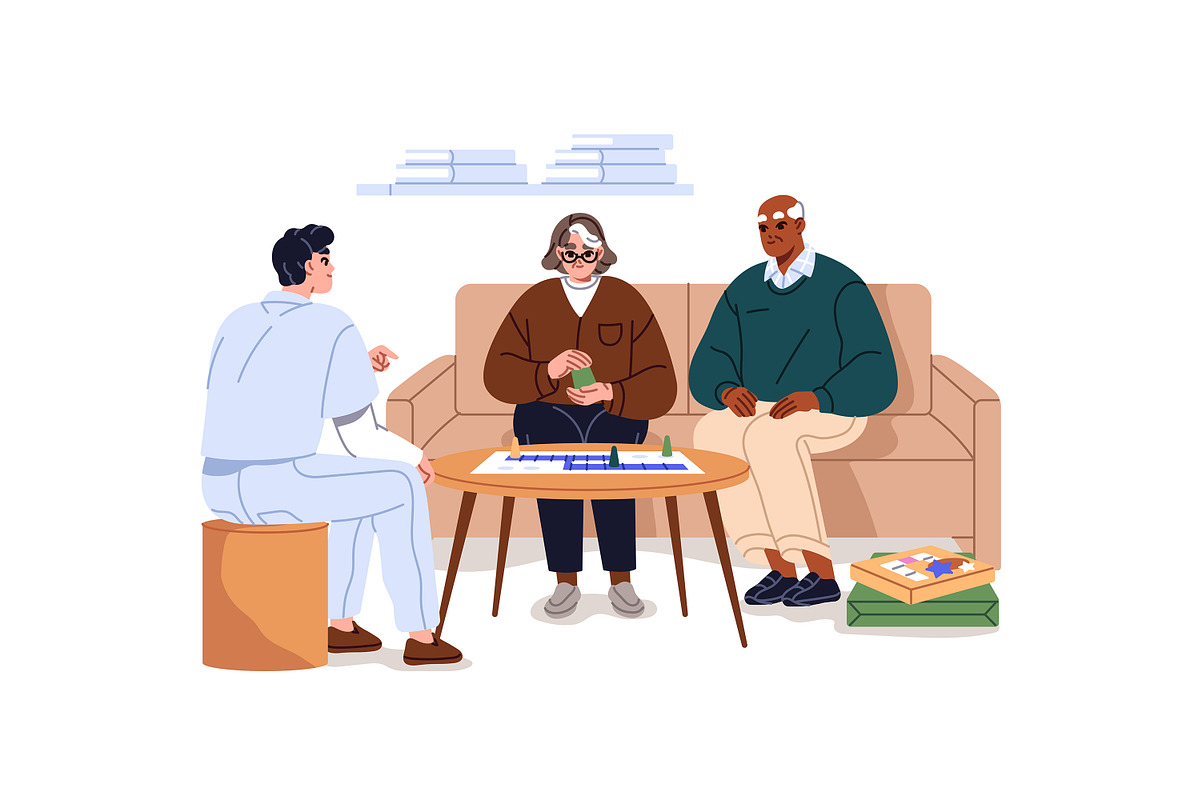 Senior people in nursing home set, a Healthcare Illustration by PaperTrident (Photo 6 of 9)
