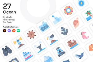 Ocean Icons Set - Flat, an Icon by Kmg Design