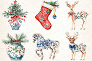 Christmas Chinoiserie Sublimation, an Illustration by DreamCafeArt (Thumbnail 2 of 7)