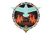 Retro Eagle And Wild Life Png | Creative Market