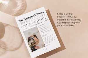 Wedding Newspaper Program Template