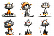 Whimsical Cat Clipart, an Illustration by Daily.Designs (Thumbnail 5 of 5)