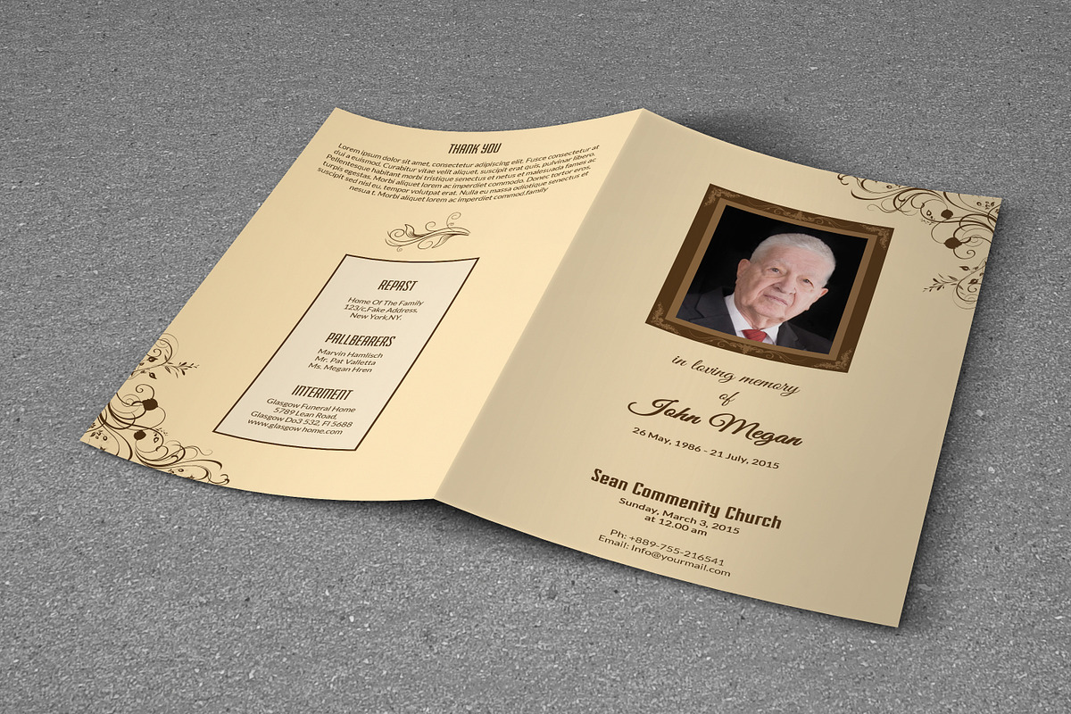 Simple Funeral Program Template-T220, a Brochure Template by Template Shop (Photo 1 of 4)