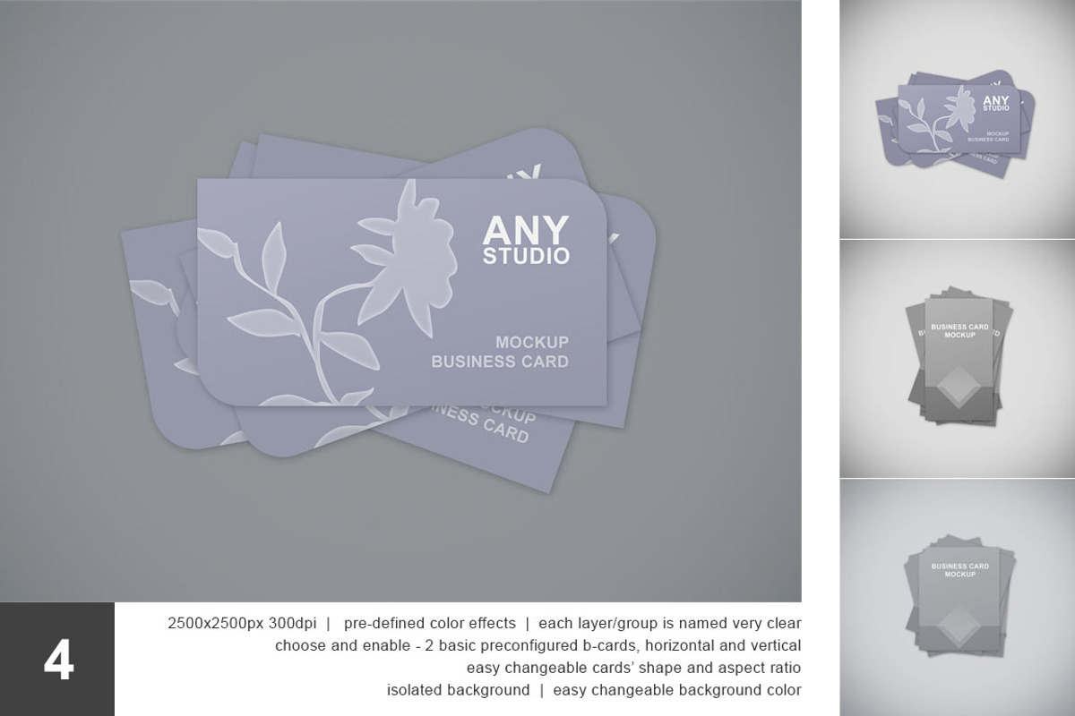 Business Card Mockup Set - 5 PSD, a Print Template by mockupgeek (Photo 5 of 6)