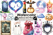 Halloween Girly Witch Vibes Clipart, an Illustration by Black Bird Studio (Thumbnail 1 of 6)