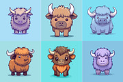 kawaii anime Buffalo, an Animal Illustration by Zoya Miller (Thumbnail 3 of 3)