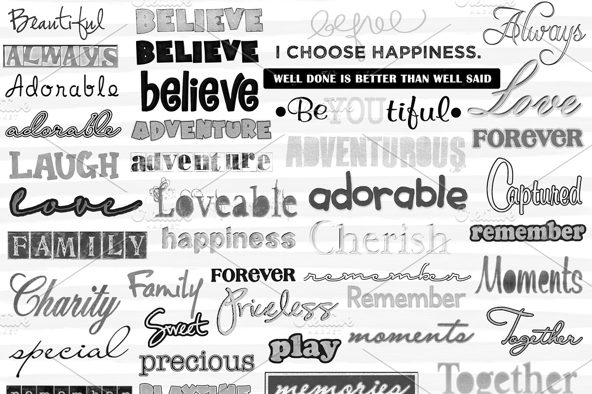 Procreate Stamp Brushes Words/Quotes, a Brush Add-On by Li Zamperini (Photo 3 of 7)