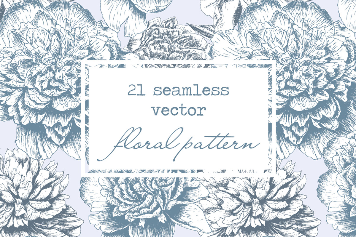 Hand Drawn Floral Vector Patterns, a Pattern Graphic by MeadowFox (Photo 1 of 8)