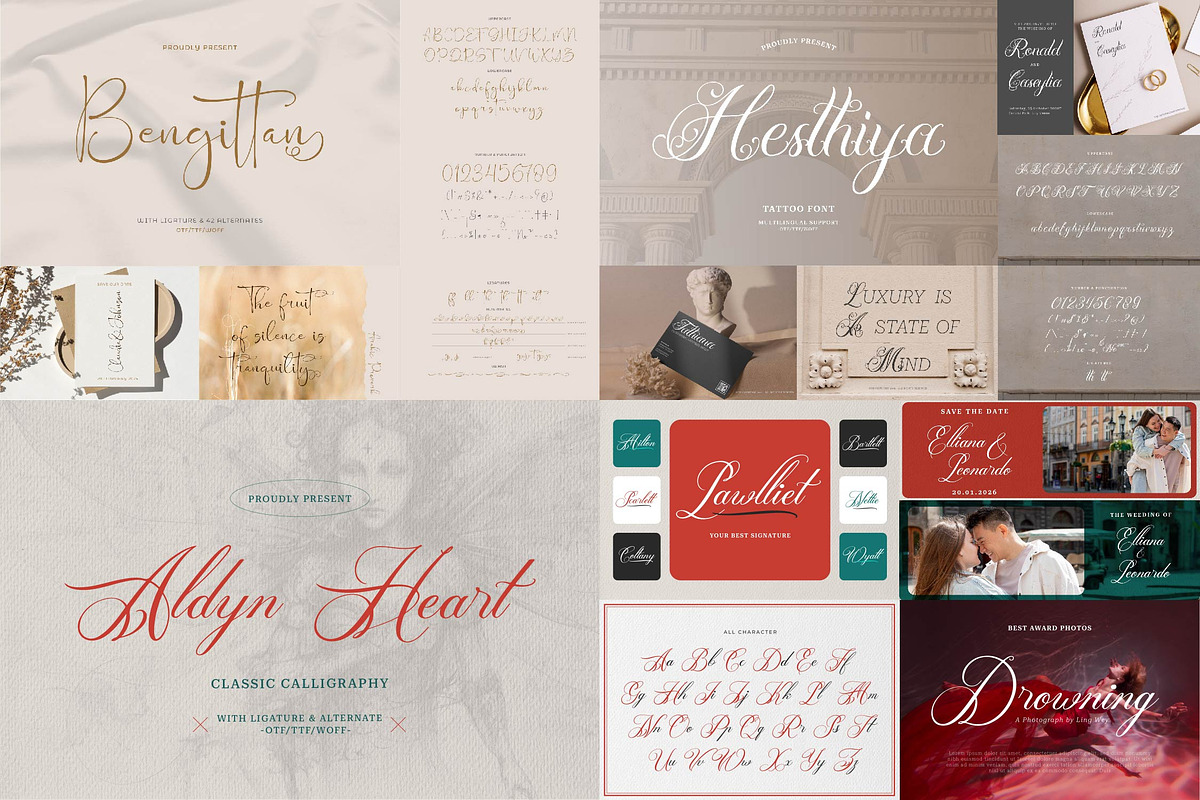 90% OFF! Elegant Script Font Bundle, a Script Font by Denustudios (Photo 2 of 10)