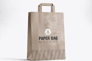 Paper Shopping Bag Mockup Isolated