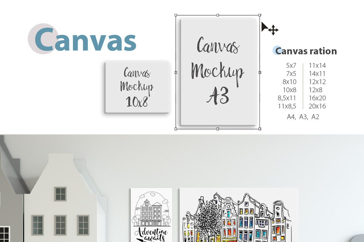 KIDS WALL & FRAMES Mockup Bundle - 3, a Print Template by Yuri-U (Photo 6 of 33)
