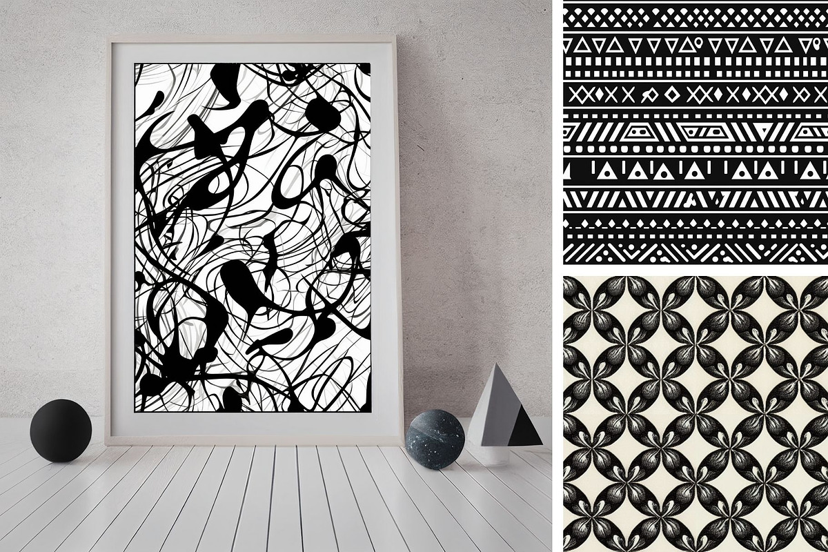 48 seamless black mix modern pattern, a Pattern Graphic by ARTOZEN DIGITAL (Photo 6 of 15)