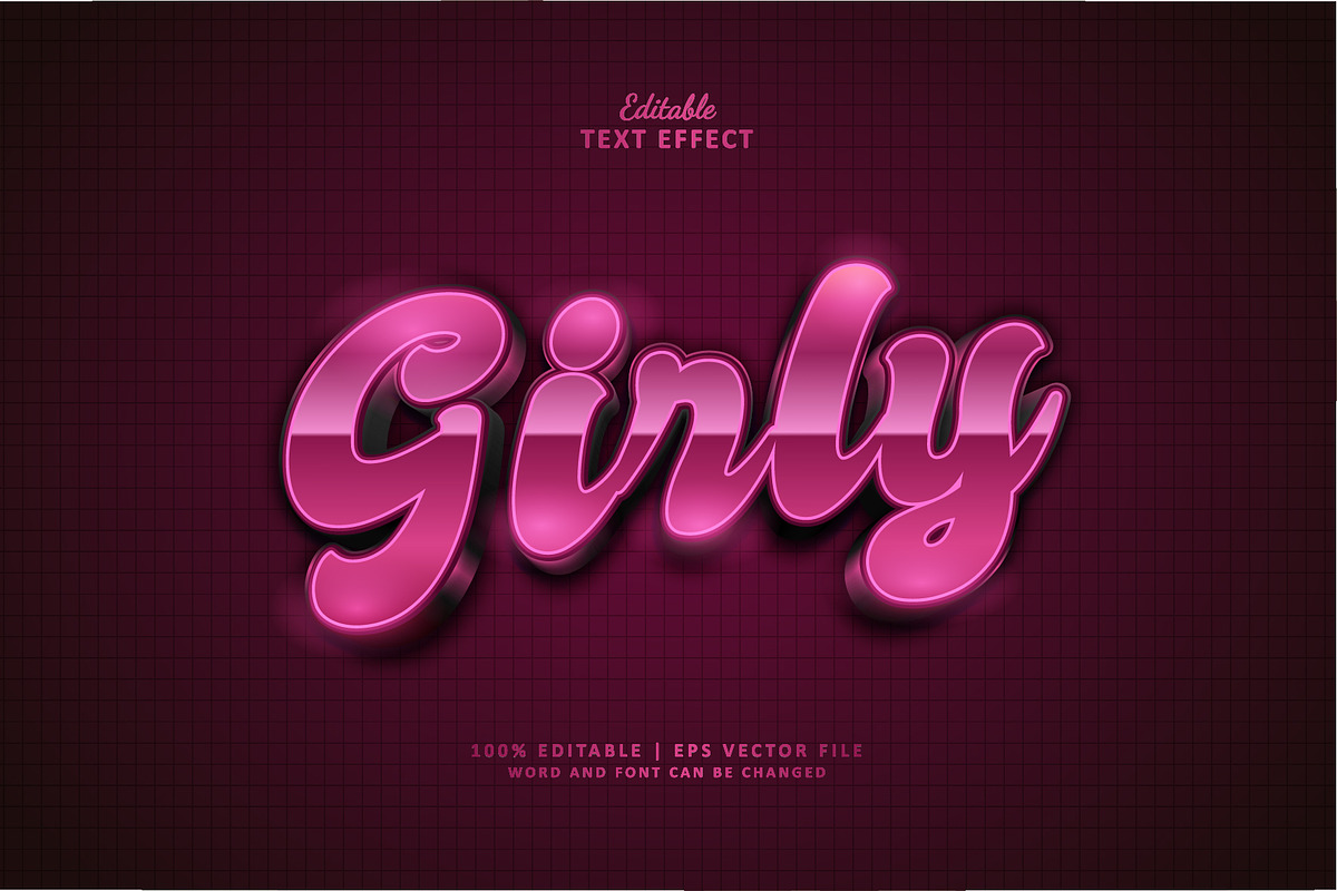 Text Effect Girly, a Layer Style Add-On by Navy Graphic (Photo 1 of 2)
