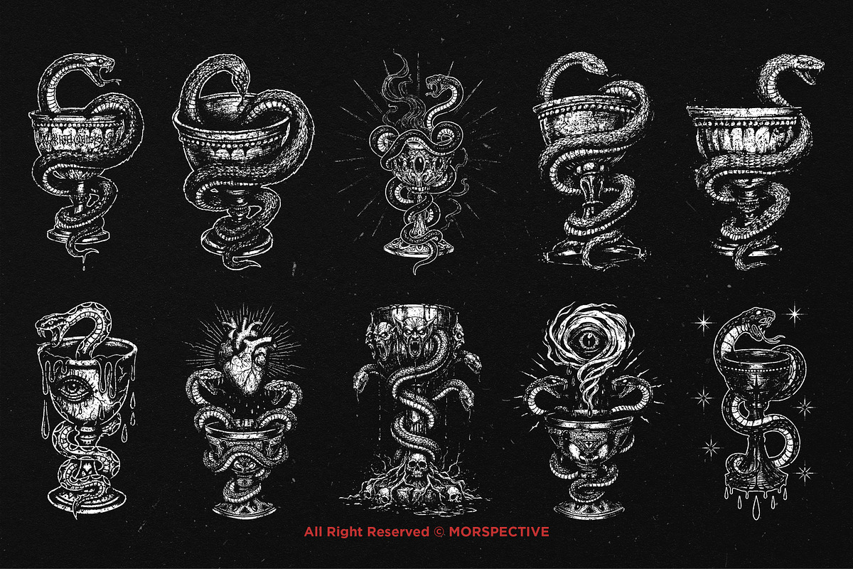 10 Bundle Dark Art Holy Grail Magic, an Illustration by Morspective (Photo 6 of 7)