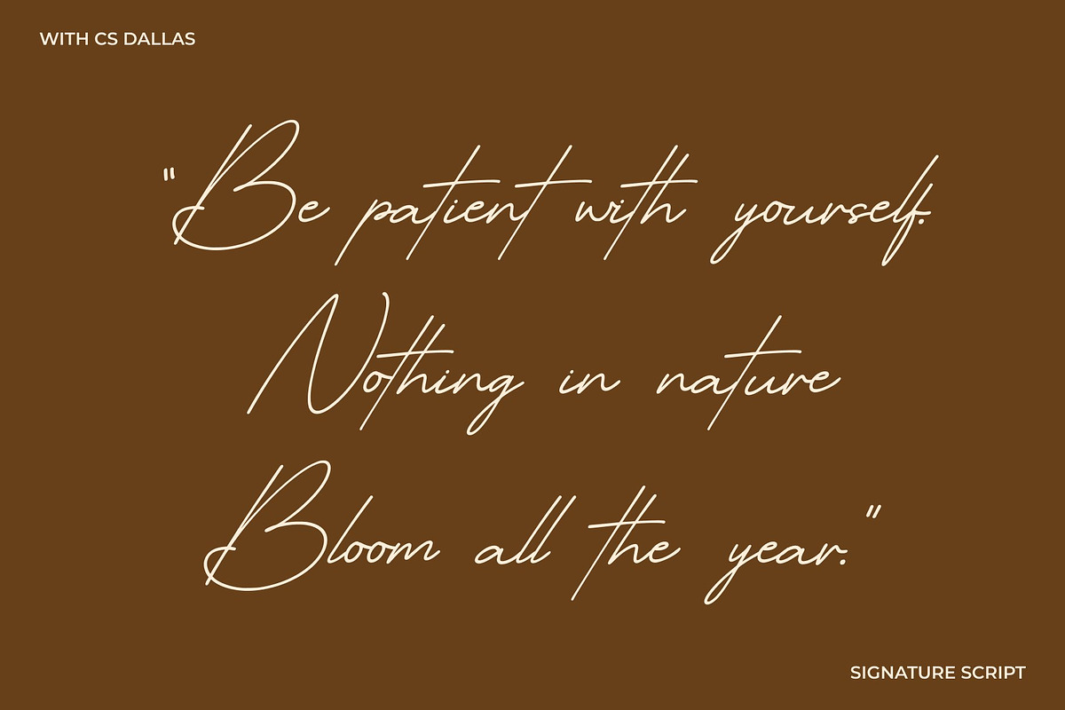 CS Dallas – Signature Font, a Script Font by Craft Supply Co. (Photo 2 of 8)
