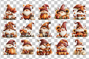 Autumn Gnome PNG Clipart Bundle, a Seasonal Illustration by Nicolle's Colorful Art (Thumbnail 3 of 6)