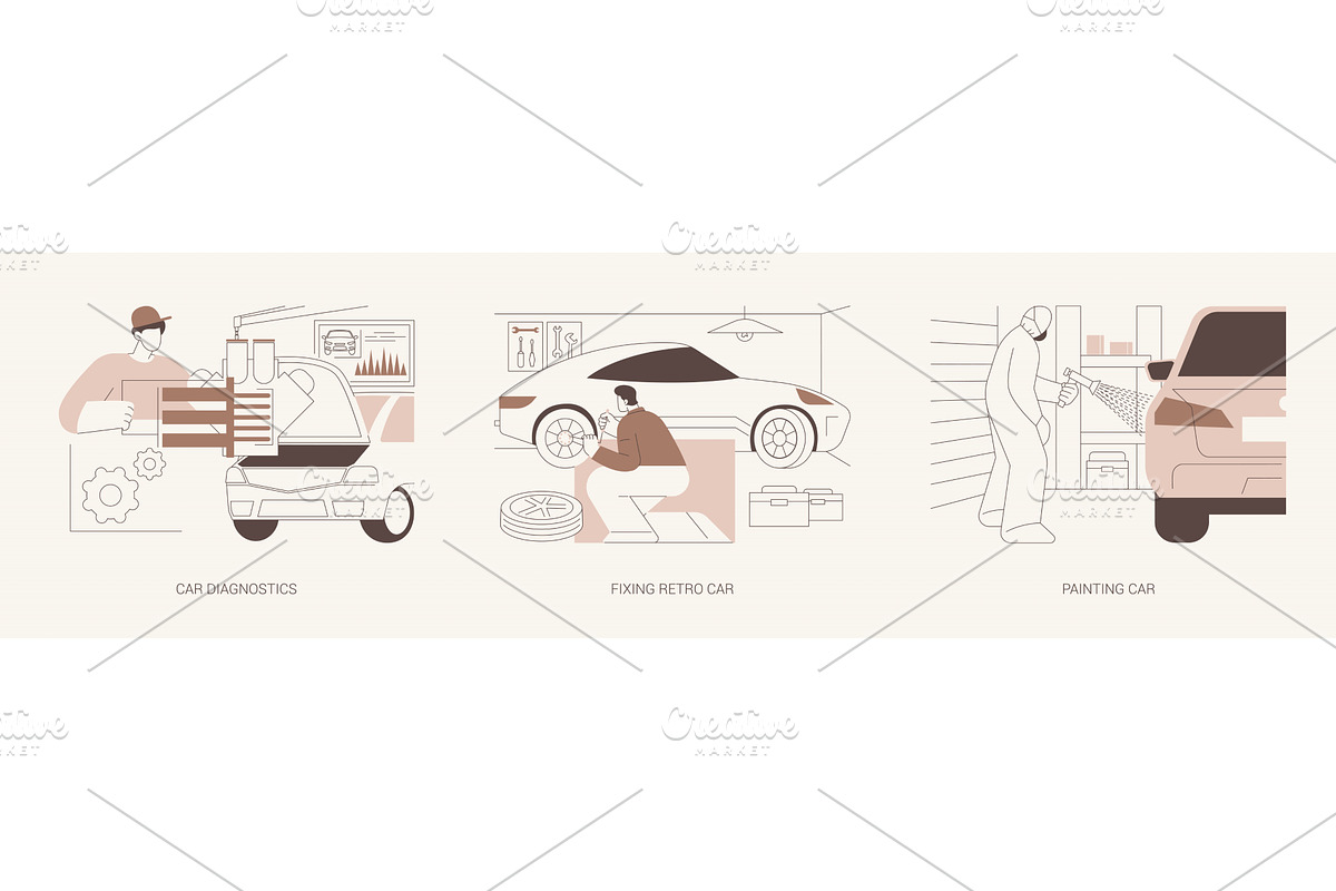 Car fixing isolated cartoon vector, a Person Illustration by Visual Generation
