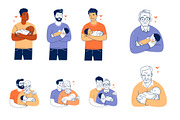 Fathers & Families: Inclusive Vector, a Person Illustration by VasilkovS (Thumbnail 4 of 4)
