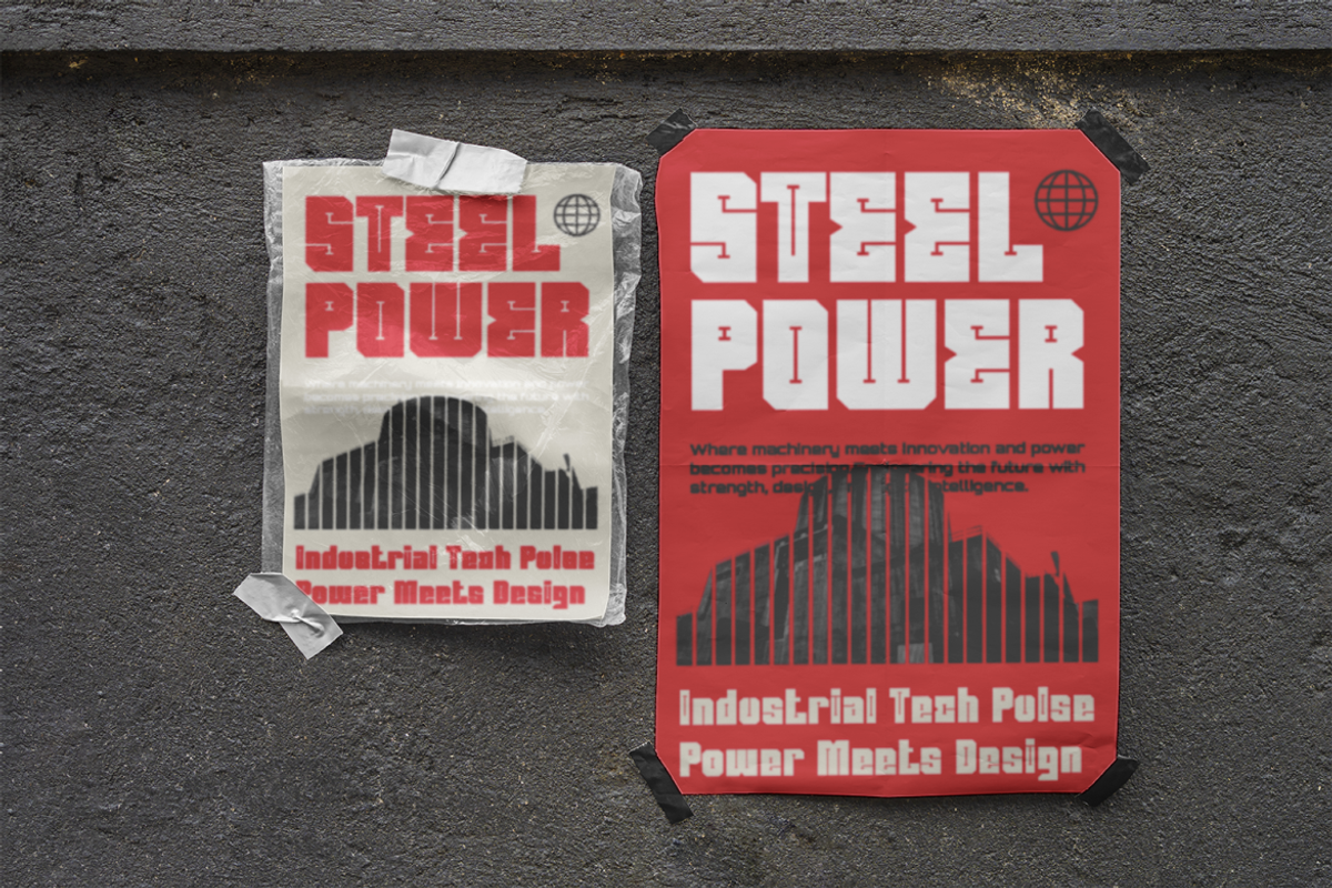Dexvor Bold Industrial Display Font, a Font by PutraCetol Studio (Photo 4 of 5)