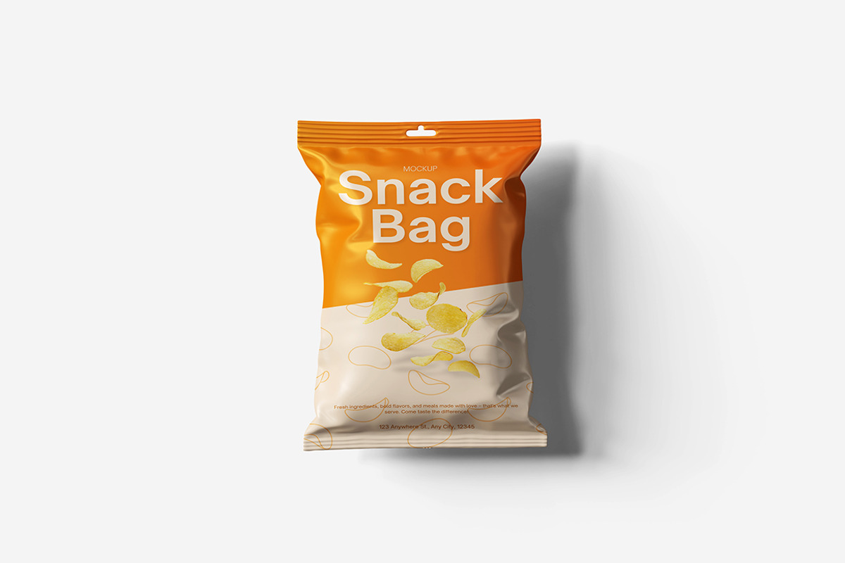 Snack Bag Mockup, a Packaging Mockup by Indah (Photo 3 of 6)