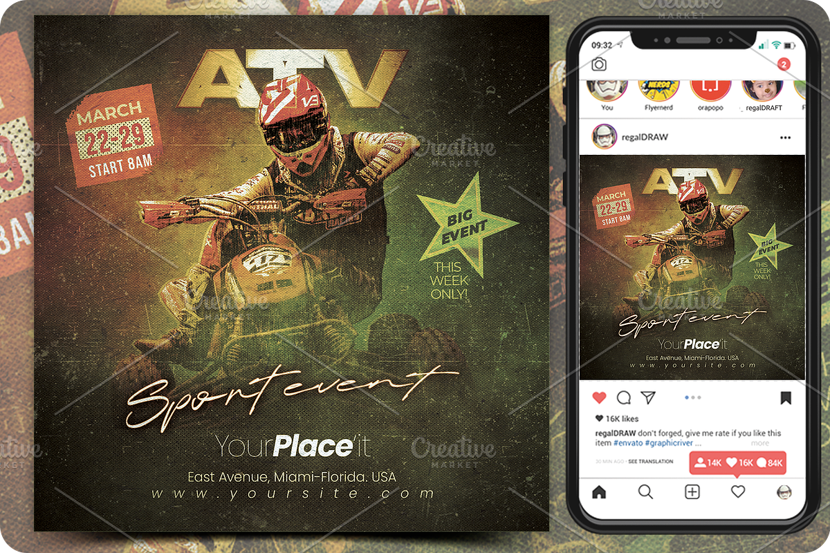 ATV Sport Event Flyer, a Flyer Template by regalDRAW (Photo 4 of 4)