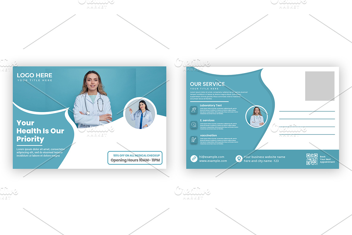 Medical Healthcare Postcard Template, a Card Template by graphics city (Photo 1 of 2)