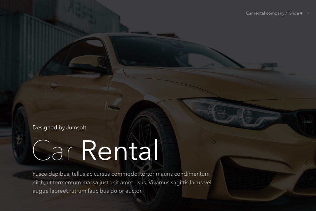 Car Rental PowerPoint Theme, a Presentation Template by Jumsoft