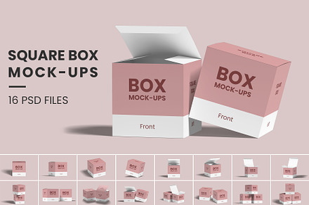 Square Box Packaging Mockup Bundles, a Packaging Mockup by Compositing Studio
